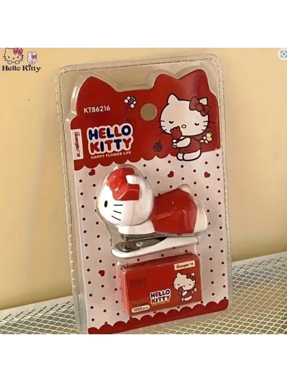 Hello Kitty Stapler Set with 1000 Staples Cute Kawaii Desk Accessory Office